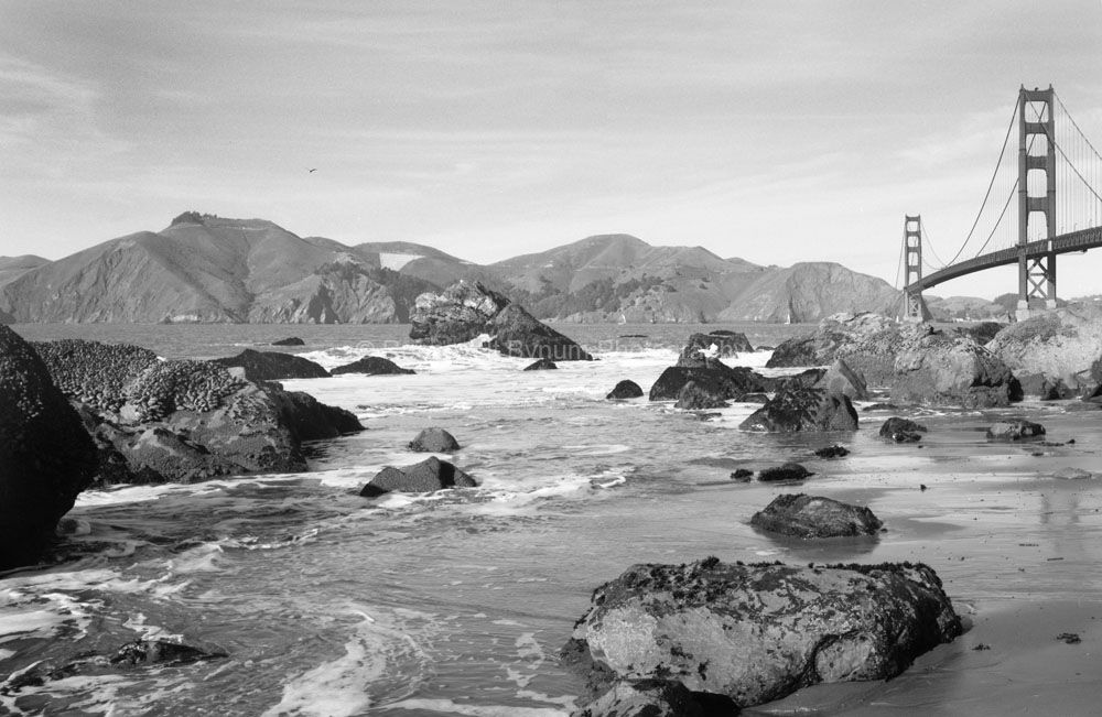 Marshall Beach Pano B&W