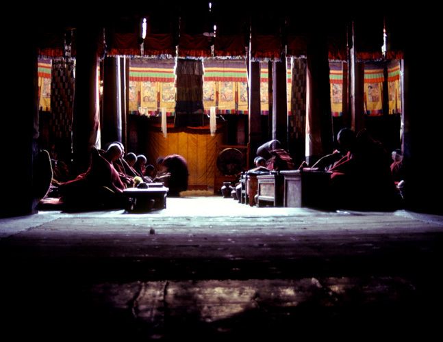 Morning prayers at Tashilhunpo Monastery in Shigatse Tibet 1monastery_tibet