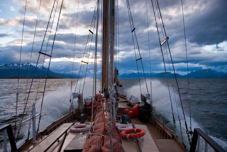 2008 Patagonia Expedition Race - Schooner Victory in the Beagle Channel, Chile transports journalists towards racers emerging from the Darwin Range traverse 1victory_beagle_channel_chile