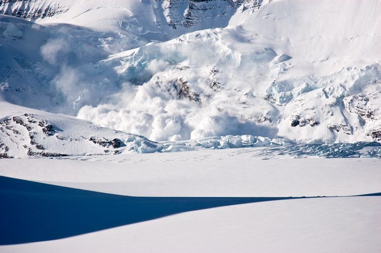 Avalanche and Icefall at the base of the Kain Face, Mount Robson, BC 1robson_icefall