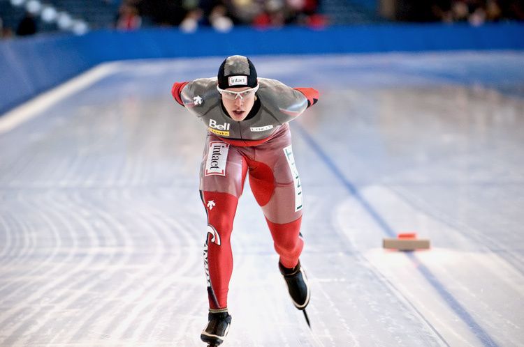 Canadian team speed skater Mathieu Giroux at the Richmond Oval Canadian World Cup Trials in November 2009 1richmond_oval_giroux