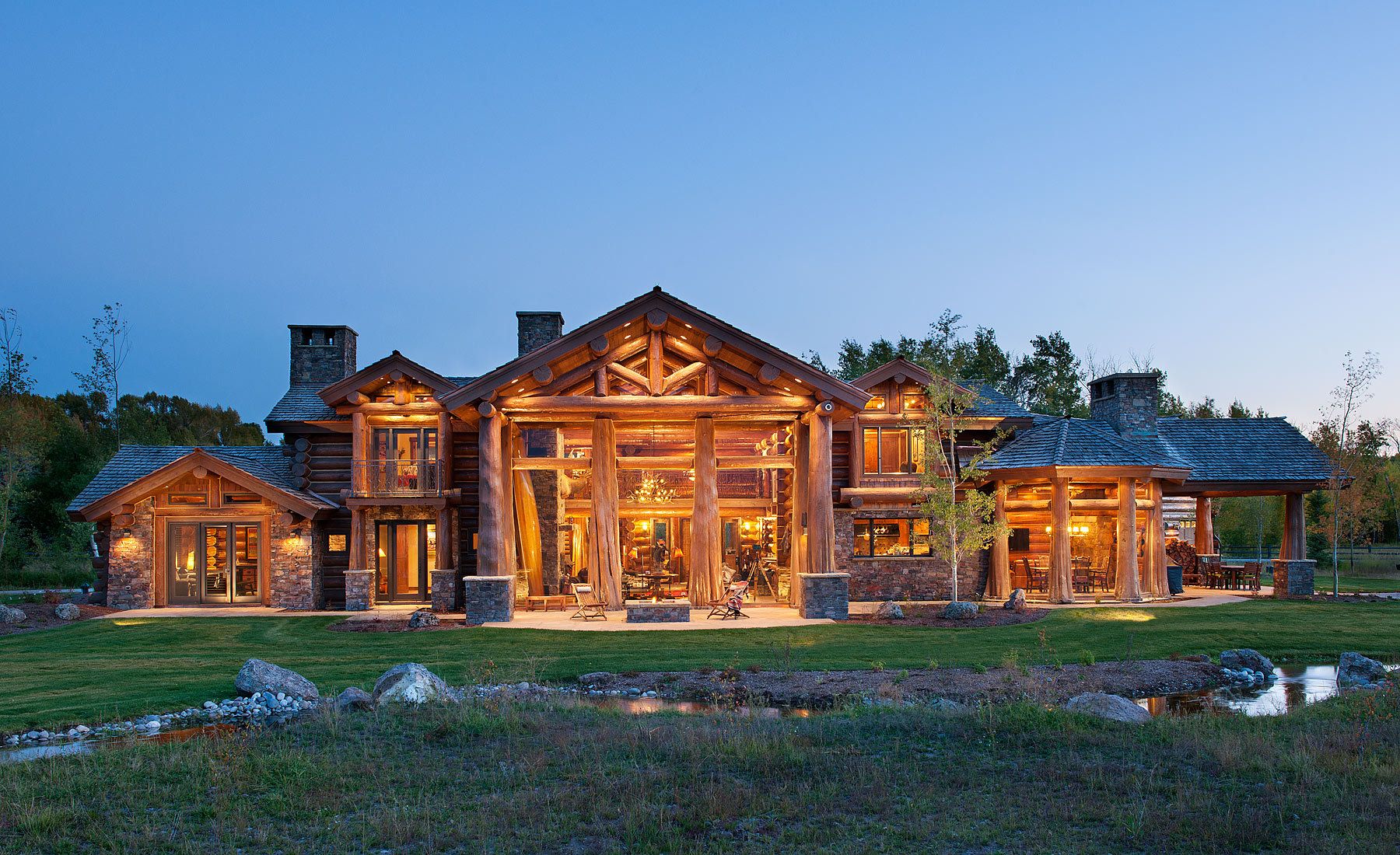 Flared Log Home, Jackson, WY