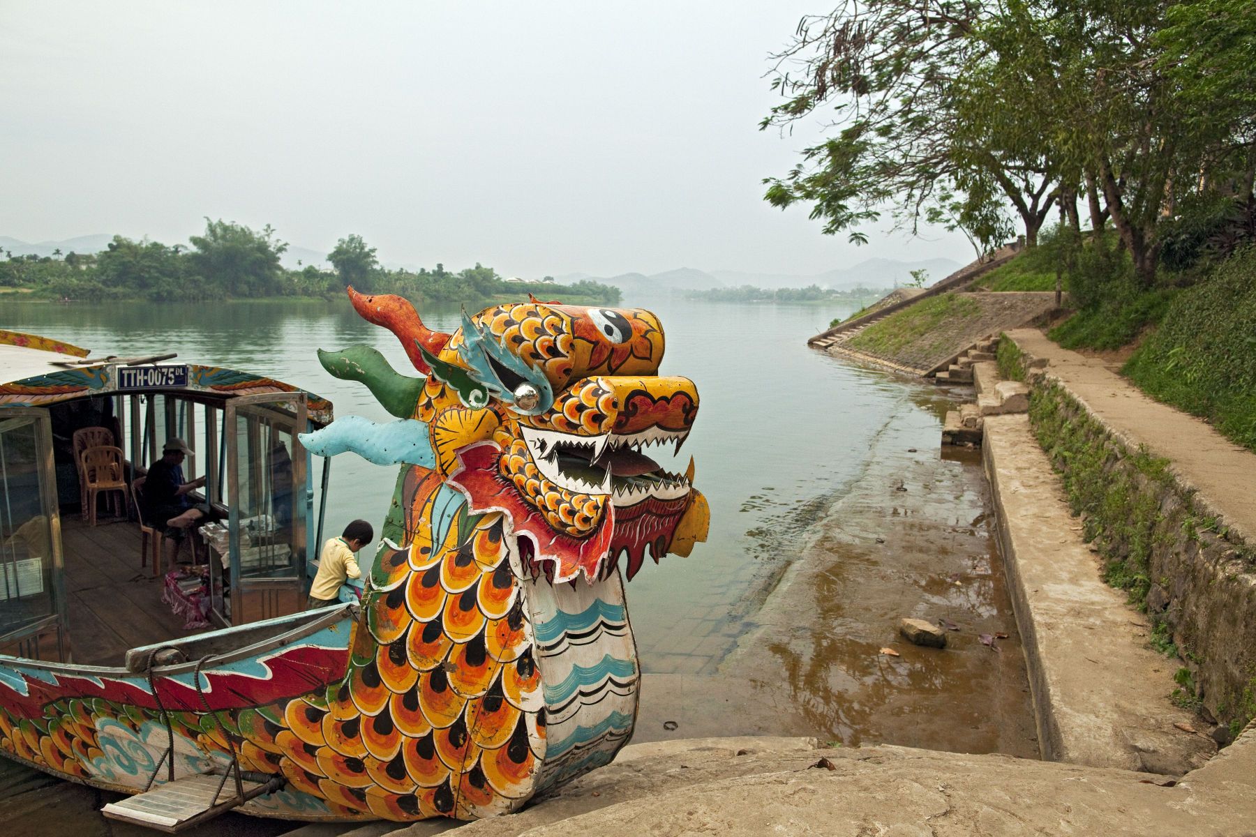 Thien Mu Budhist Temple water taxi.  Hue, Vietnam