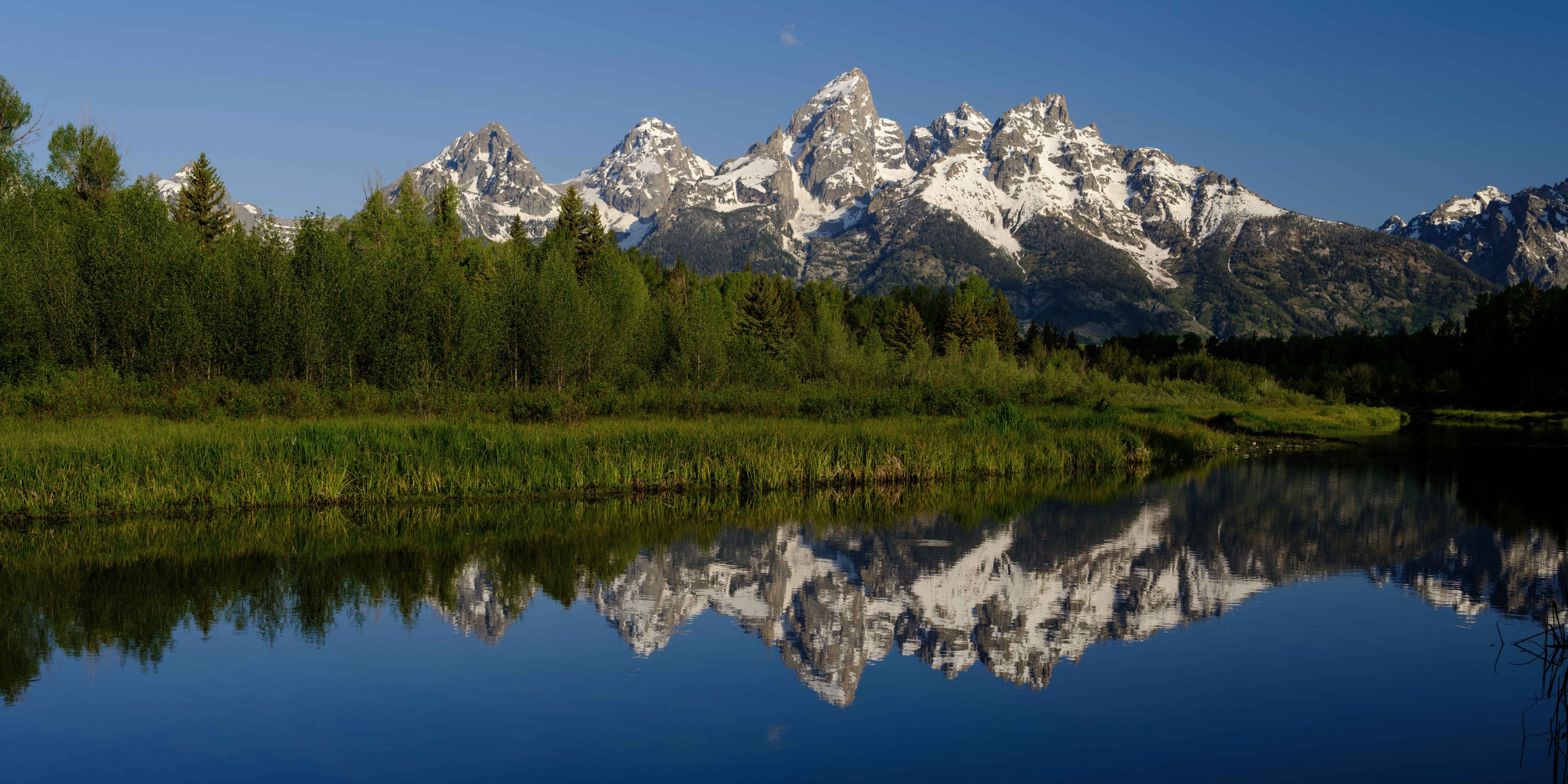 An Iconic view of the Teton Range Schwabacker Landing Morning Refection