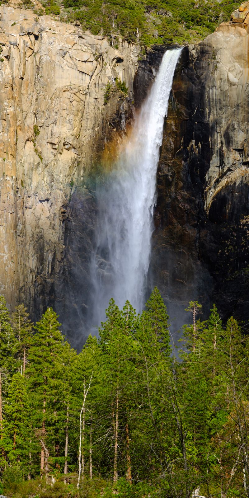BridalVeil Falls in full color nearing sunset.