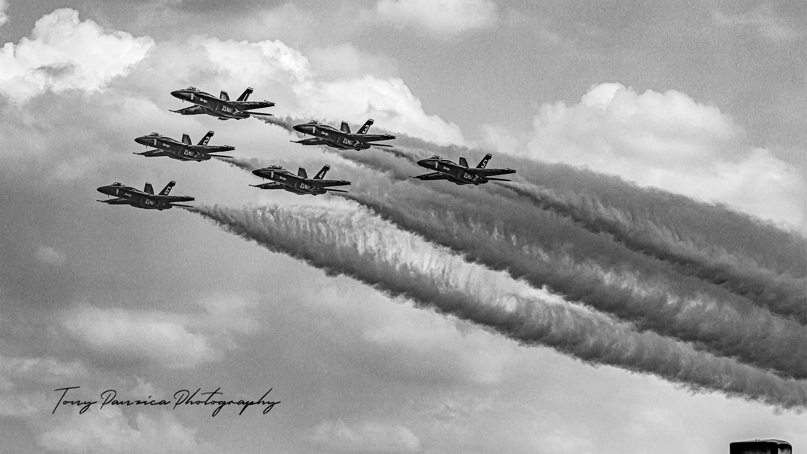 The Blue Angel Super Hornets in Black and White