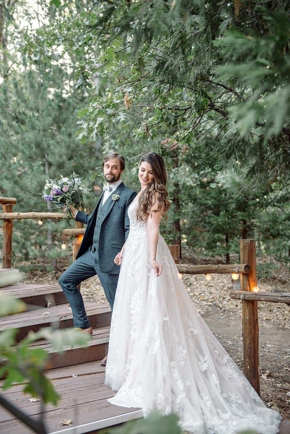 Couple walking up stairs