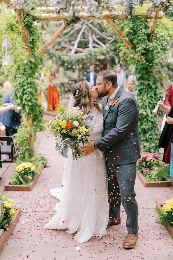 couple kissing after saying I Do