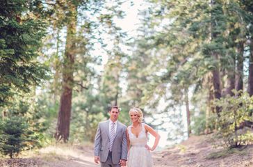 Wedding Couple with Forest Backdrop