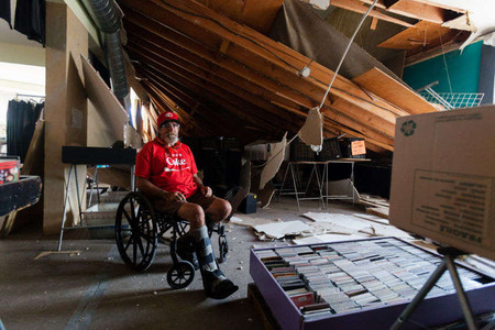 Thrift trader on University Ave in Hillcrest a suburb of San Diego, had it's second floor collapse onto the first under pressure of old vinyl records being stored in boxes on that level. Derrick Tuskan/RollingStone.com NEWS: Thrift Trader San Diego