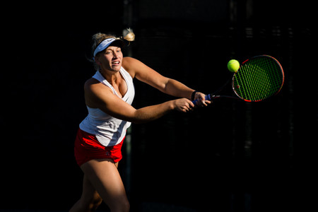 Mia Smith competes in a tennis tournament on the campus of San Diego State Women's Tennis Tournament