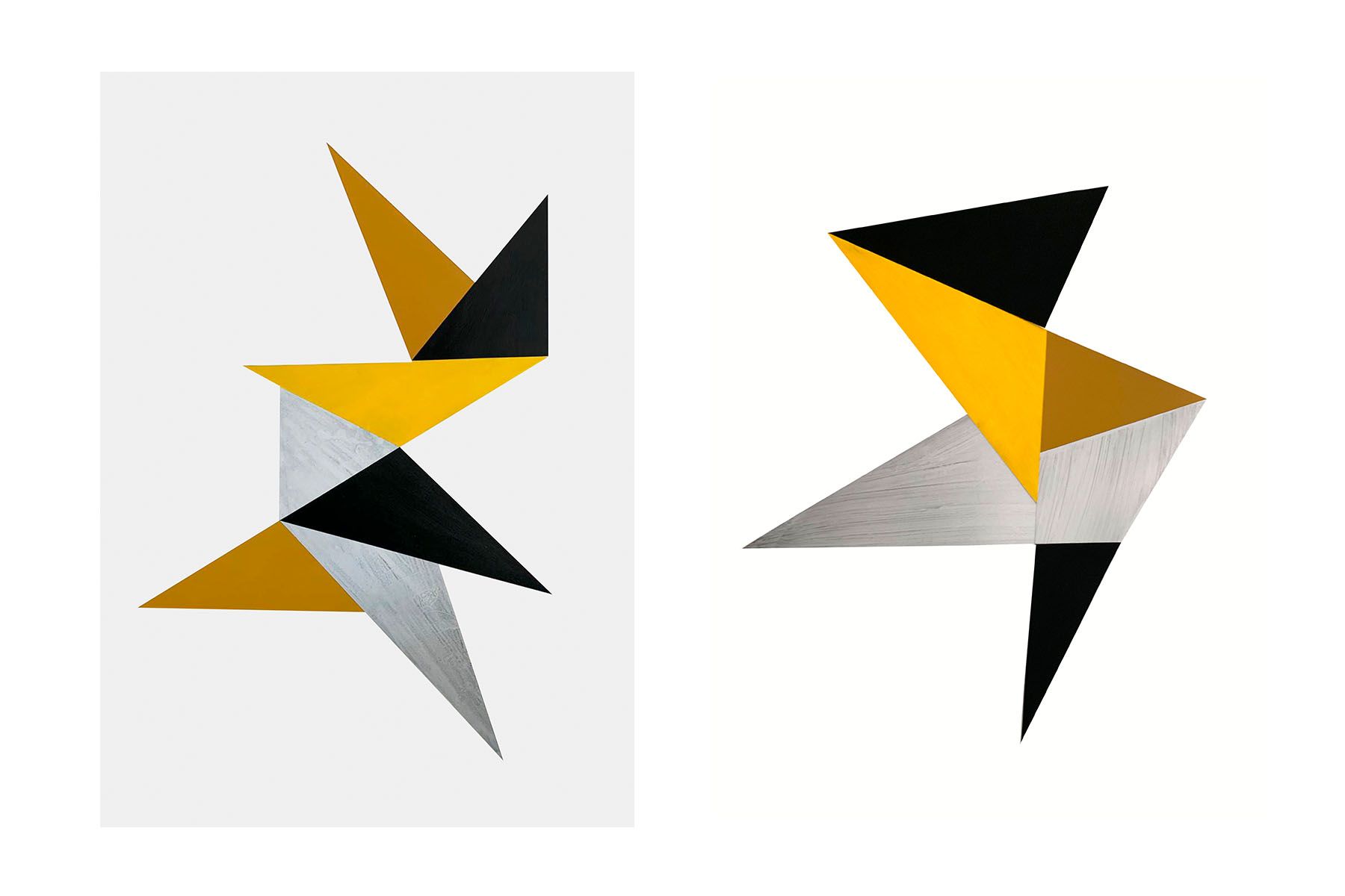 Tango, 2019 (left) ; Paper Planes, 2019 (right)