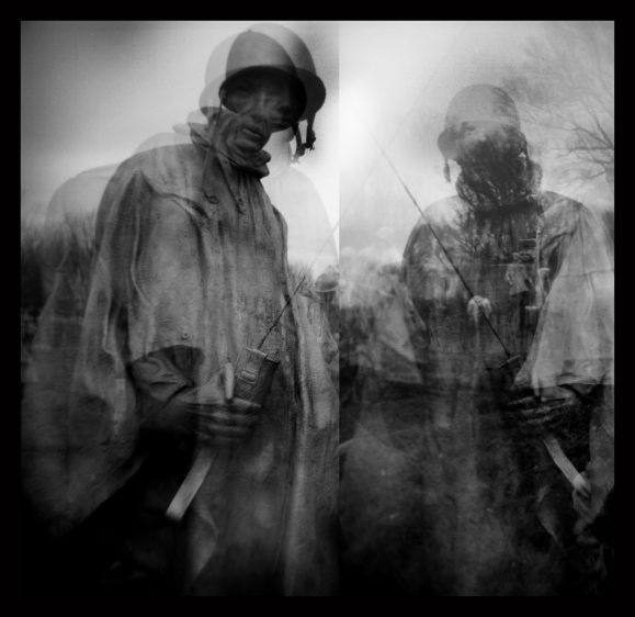 Travels in Plastic: Multiple exposure Holga made at the Korean War Memorial, Washington D.C. Korean War Memorial, Washington, DC