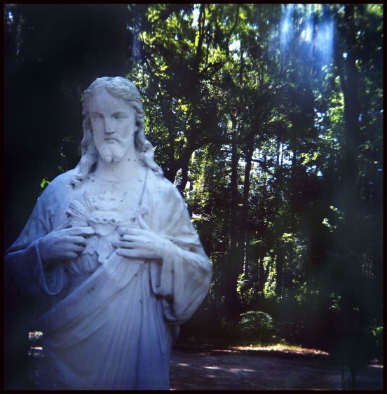 Travels in Plastic: Jesus watching over the Smallest Church in America, Eulonia, GA Smallest Church in America, Eulonia, GA