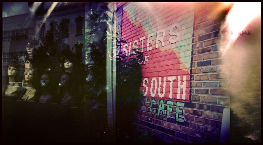 Travels in Plastic: Sisters of the South Soul Food Restaurant and Soul Wigs on Broughton Street, Savannah, GA Soul Wigs/Sisters of the South, Savannah, GA
