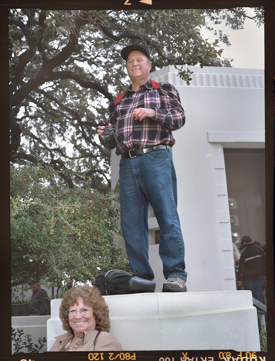RON KONIECKI FROM NEW JERSEY; STANDING AT ABRAHAM ZAPRUDER'S VANTAGE POINT WHEN HE FILMED THE FAMOUS SUPER-8 FOOTAGE OF THE ASSASSINATION; RON WAS 14 AT TIME OF THE ASSASINATION AND KNEW THEN IT WAS A FAKE, "IT ALL HAPPENED TOO FAST"
