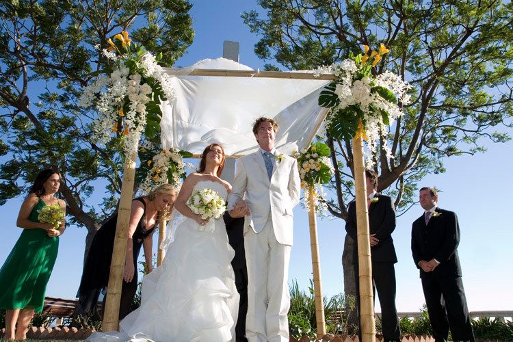Bride and groom get married in Malibu wedding photo by Issa Sharp