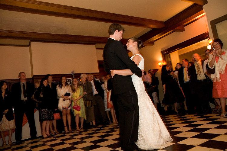 bride and groom photo of their first dance at the Watlle Mansion Hollywood