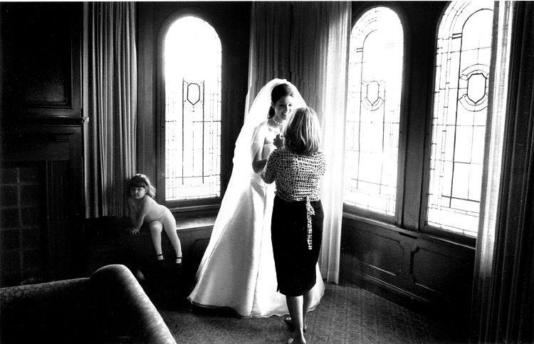 Bride getting ready at First Congregational Church  in Long Beach