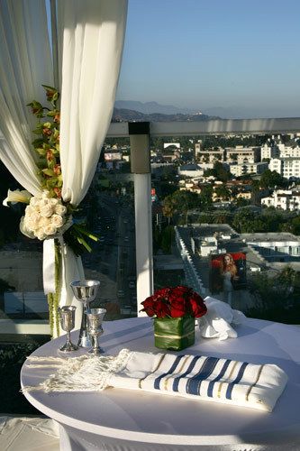 Huppa, jewish wedding Sunset Hyat Rooftop wedding