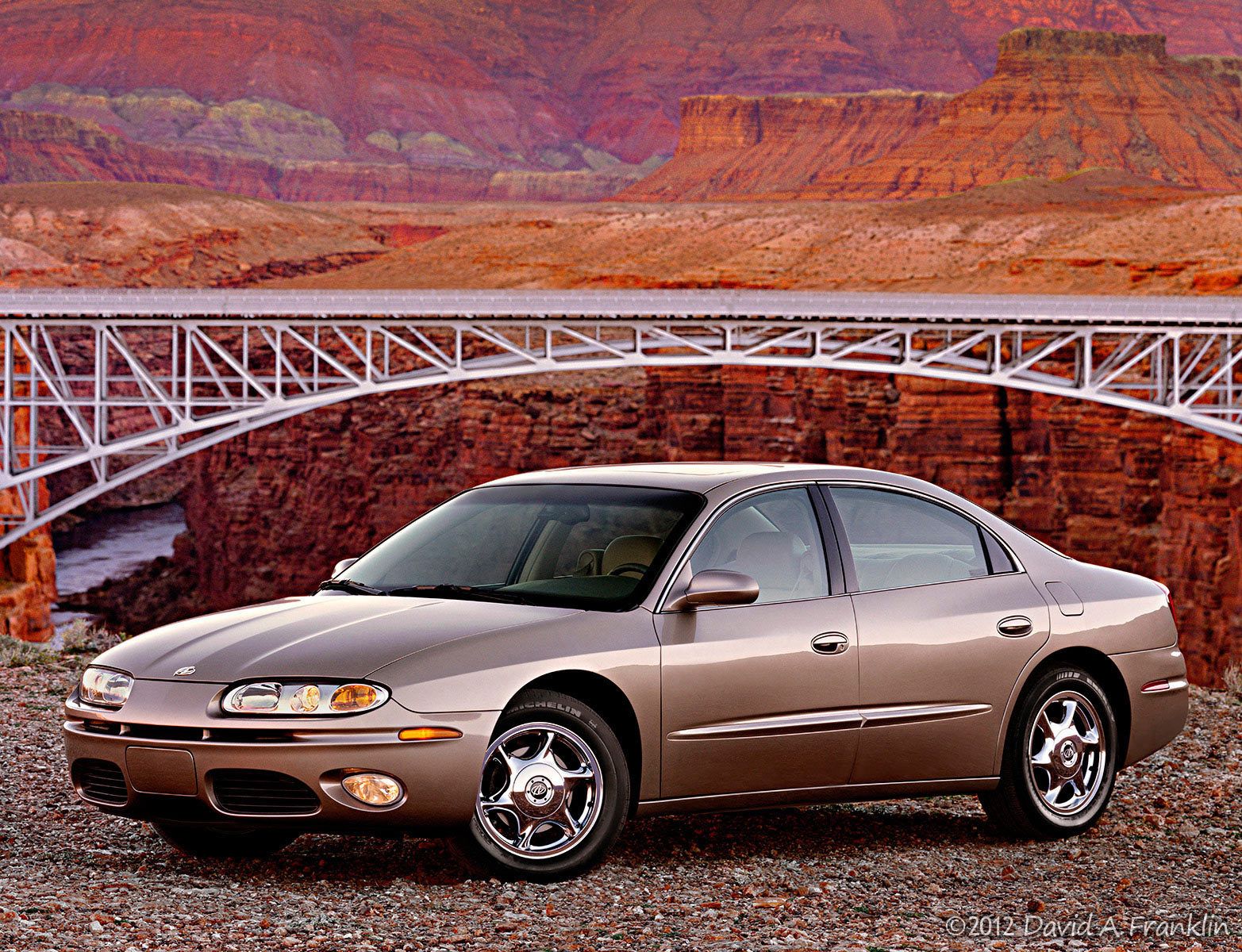 OldsmobileAurora_Tan_F34_BridgeOverGrandCanyon