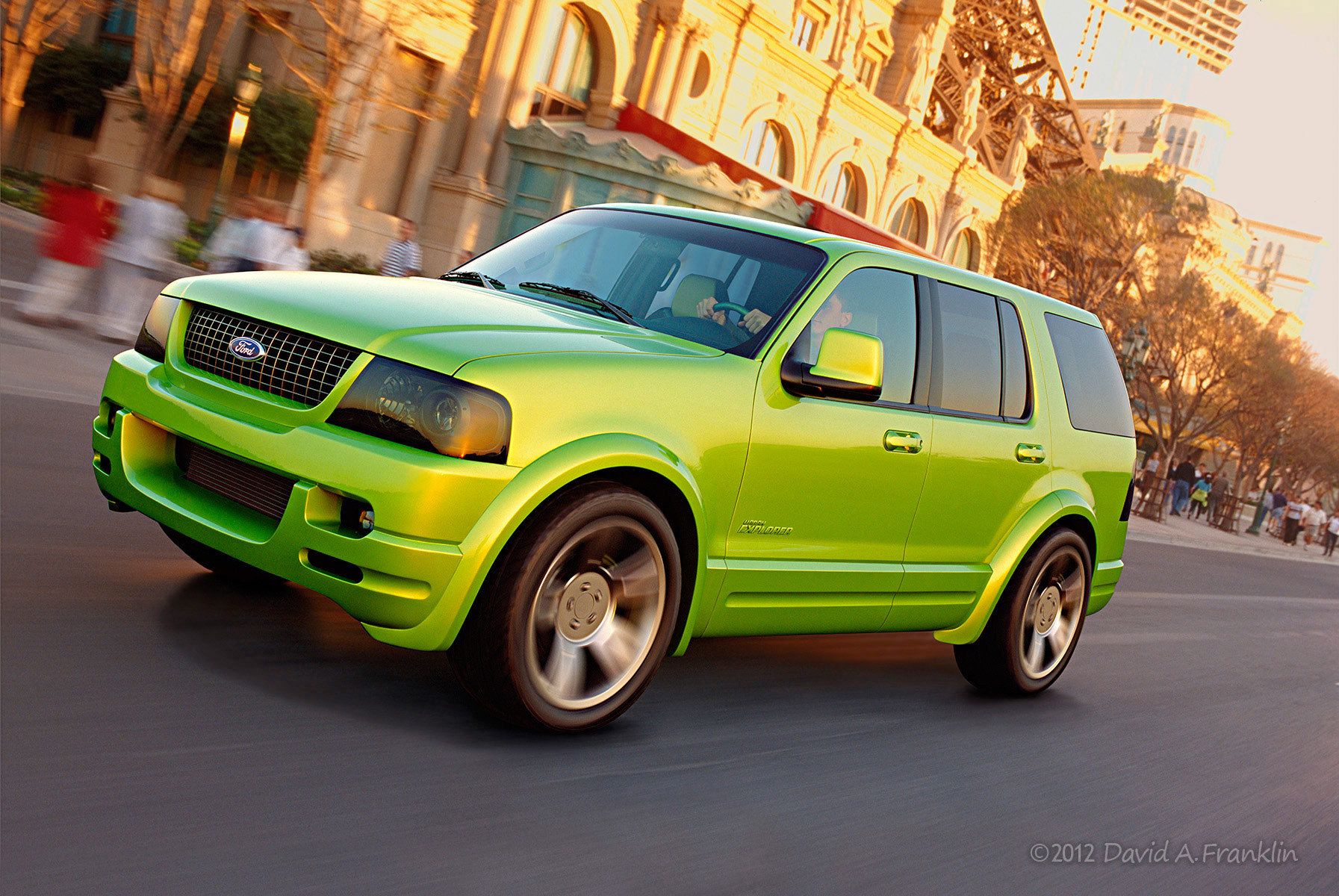 FordUrbanExplorer_BrightGreen_F34_Action-CarToCar_CityStreet