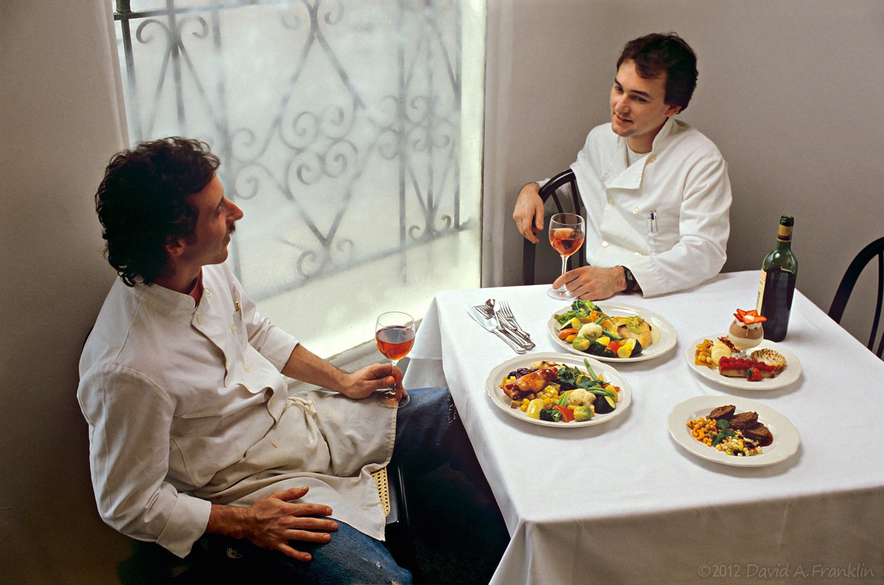 TwoChefs-AtDinnerInDiningrRoom_ThreeOclockBreak_Editorial