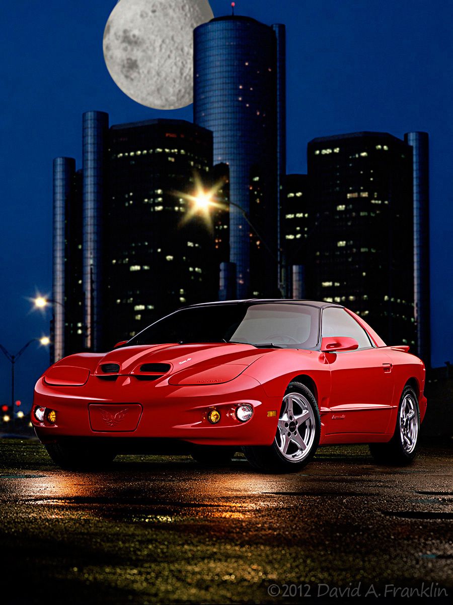 PontiacFirebird_Red_F34_AtNight_DowntownDetroit_HugeMoon