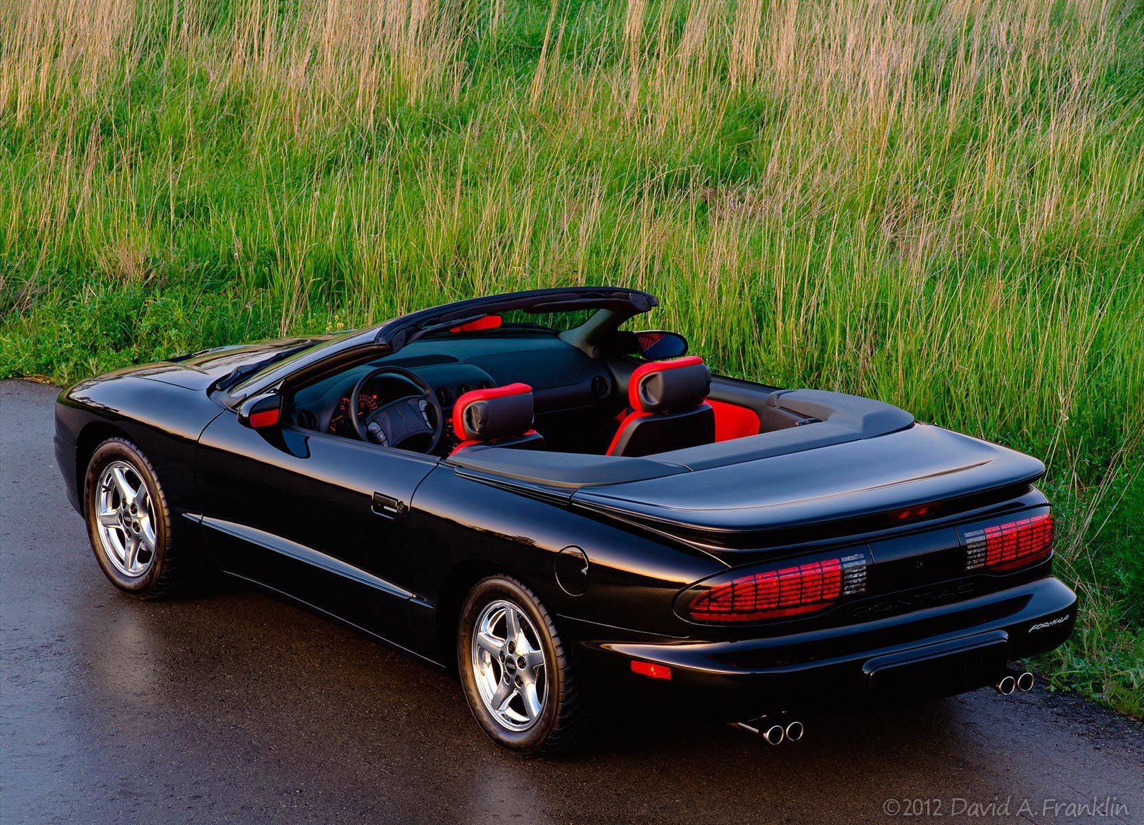 PontiacFirebirdConvertible_Black_HighR34_TallGrass_WetPavement