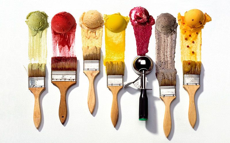 ice cream scoops paint brushes kiyoshi togashi