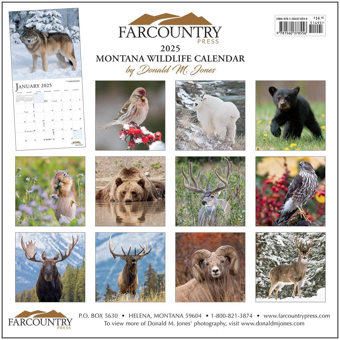 2025 Montana Wildlife Calendar (back)