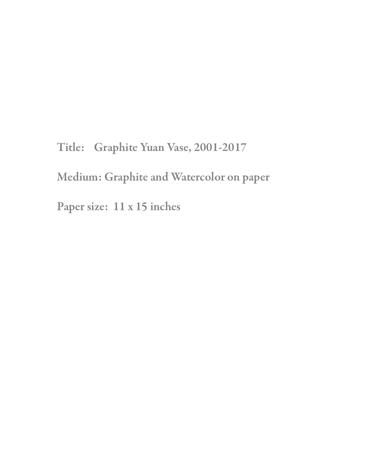 Graphite Yuan Vase, 2001-2017