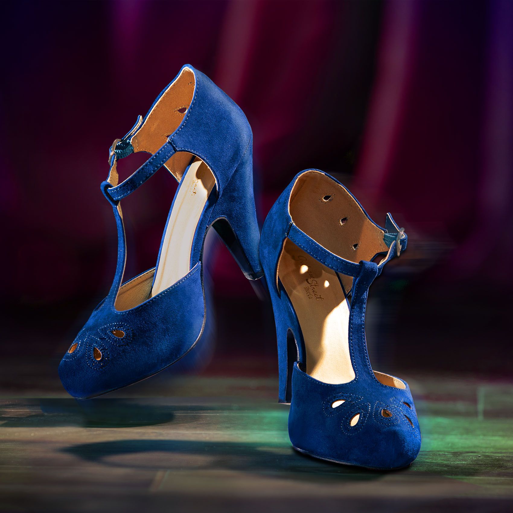 high Heel Blue Suede Shoes