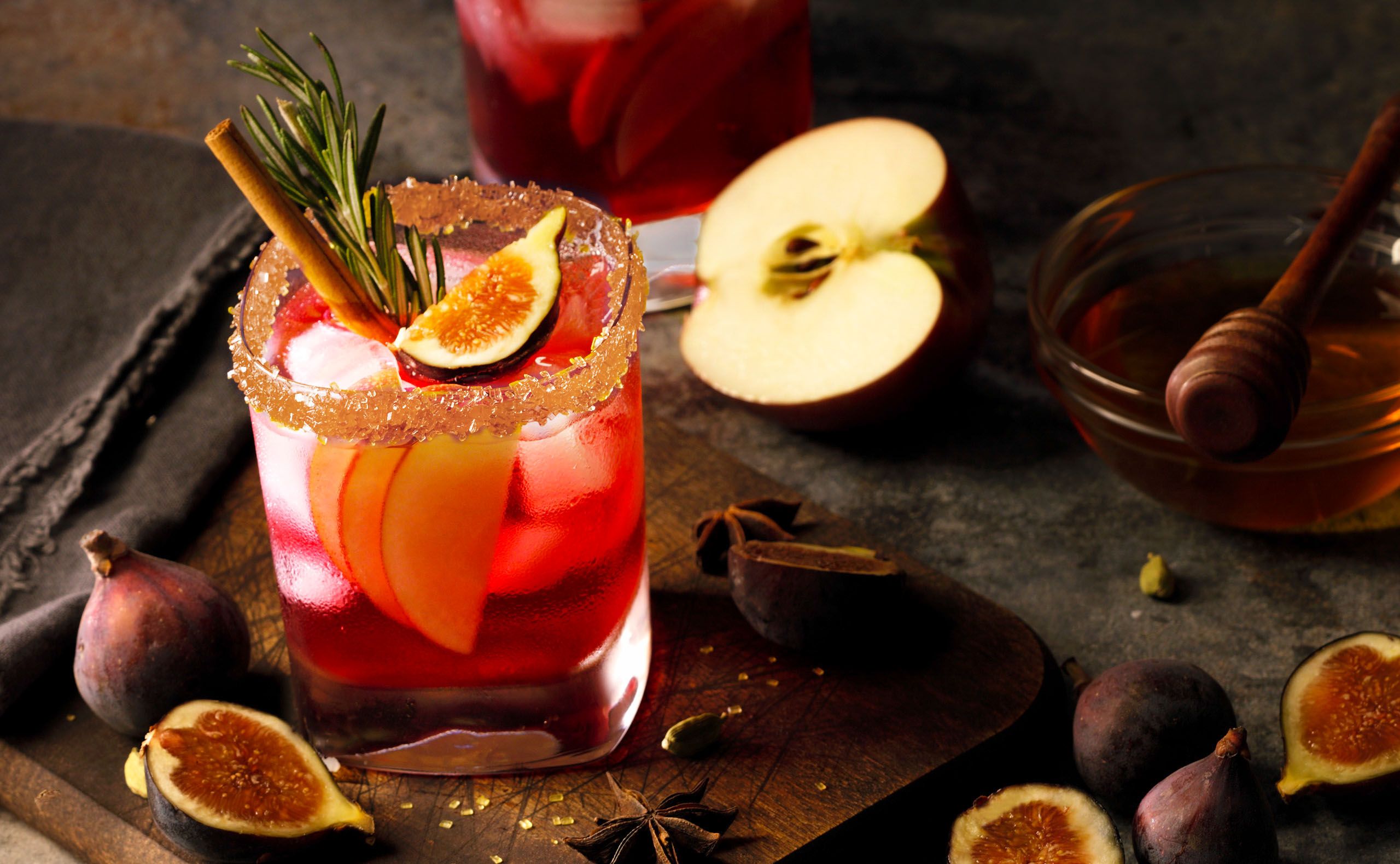 Cocktail of apple and sweet fig