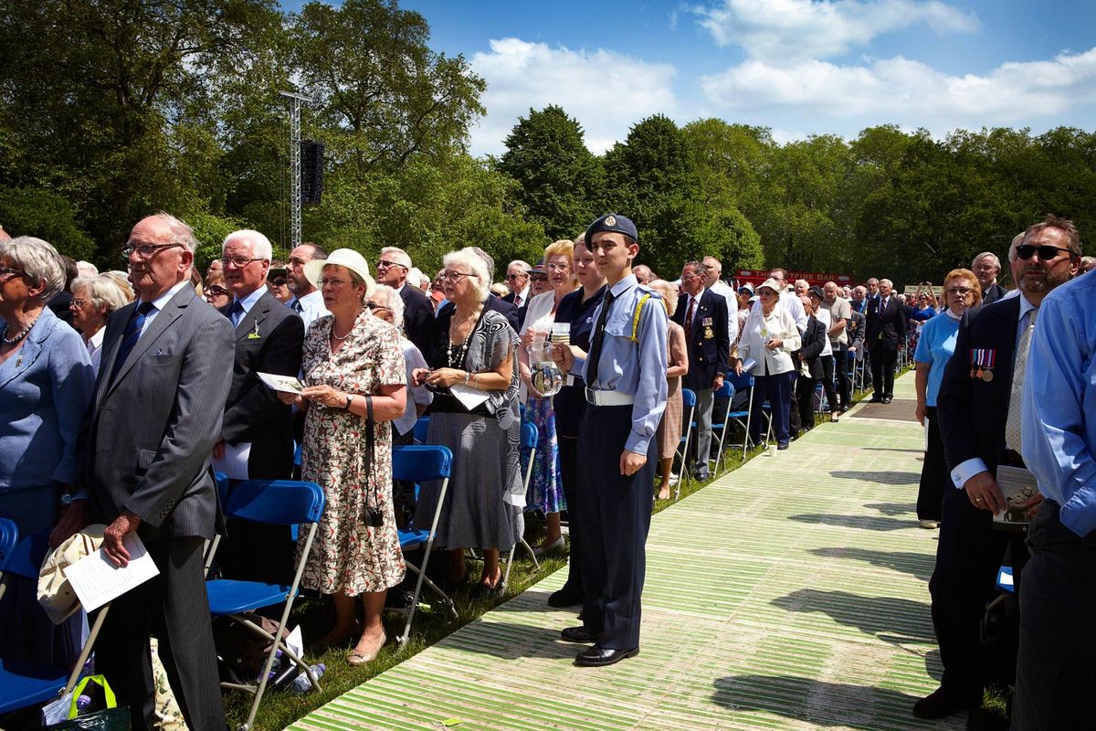 Bomber Command Memorial unveiling. Green Park.