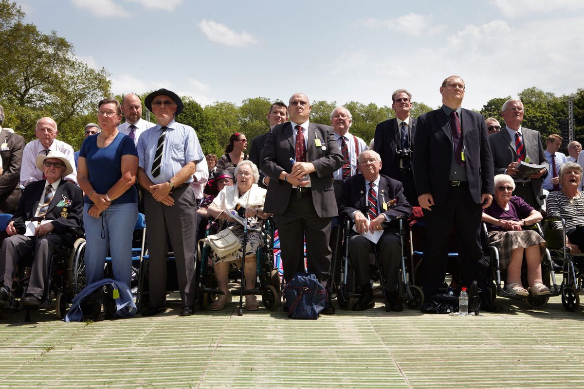 Bomber Command Memorial unveiling. Green Park.