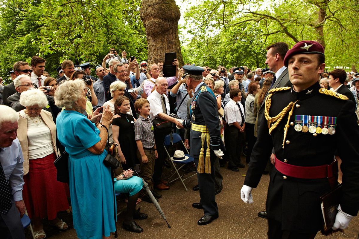 Bomber Command Memorial unveiling. Green Park.