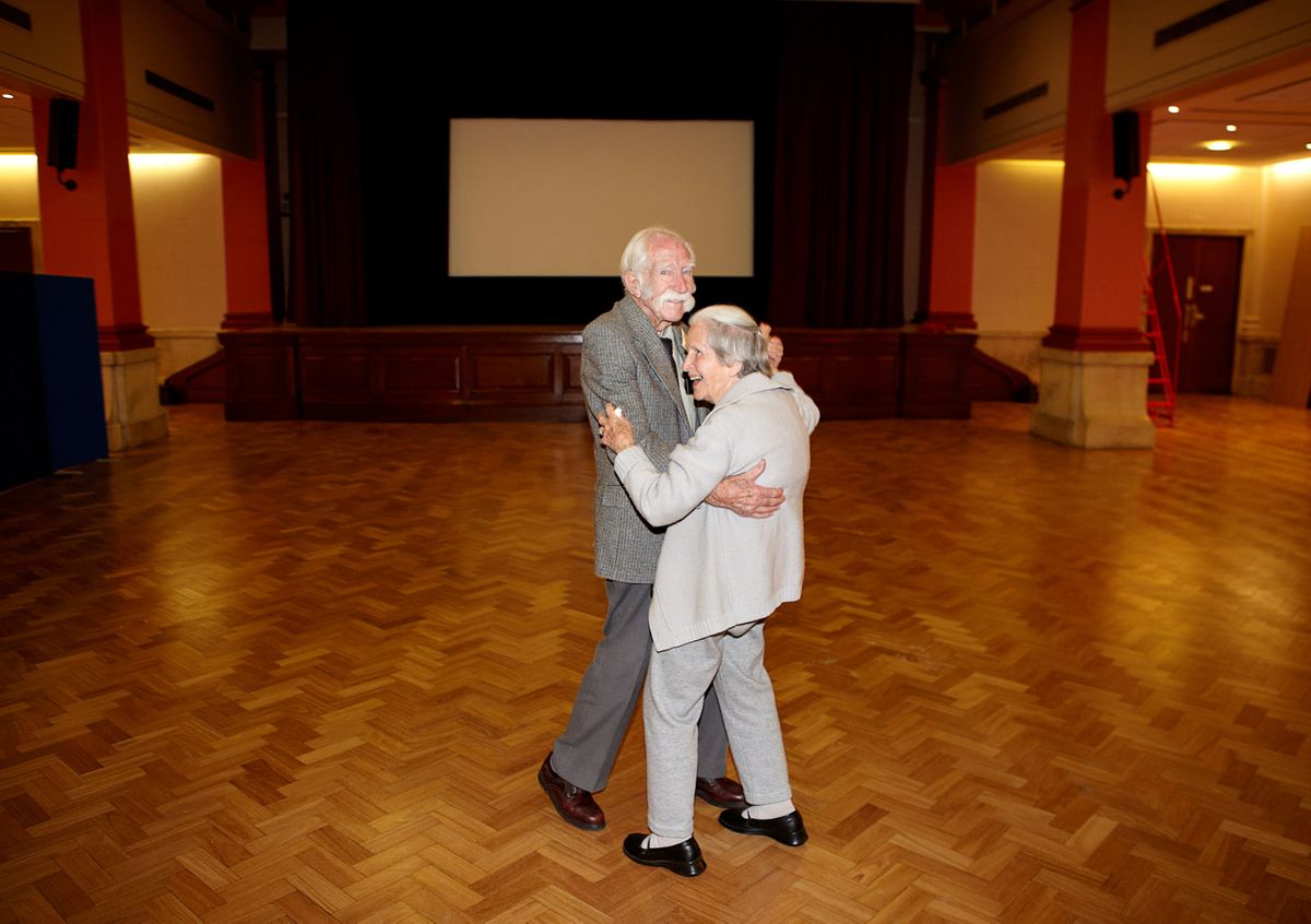 Charles and Sheila Henderson dancing at the old Boomerang Club, now Australia House. They would visit here during the war when they began dating.
