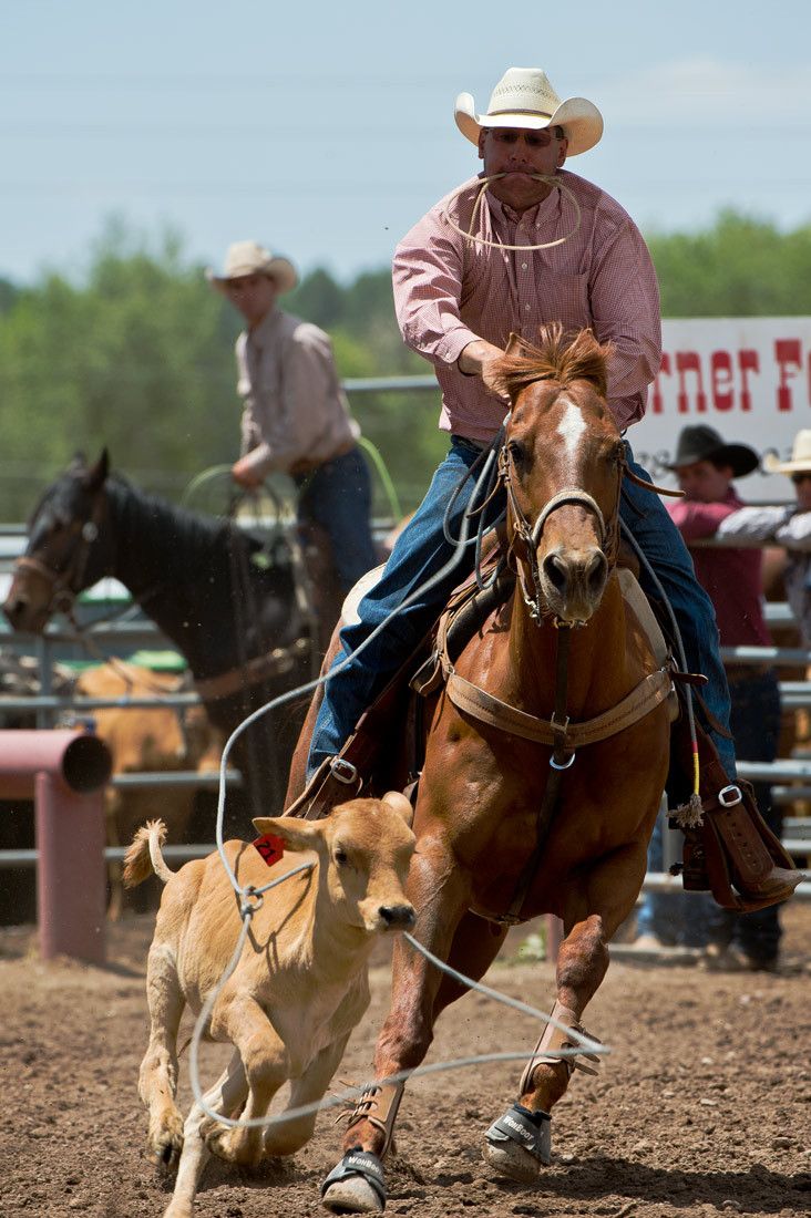 01596 Cowboy Calf Roper Throwing Rope