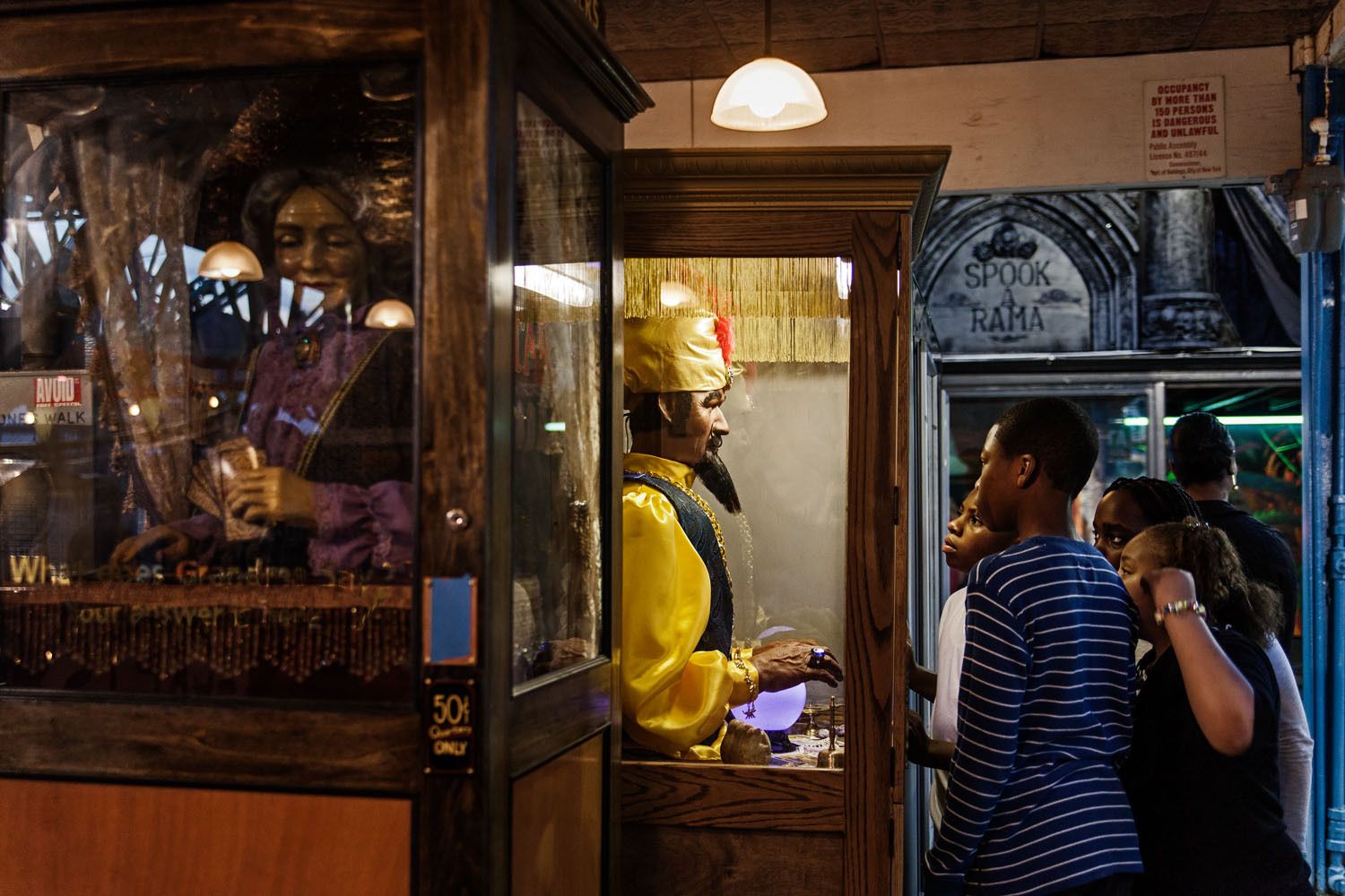 Grandma and Zoltar. Coney Island, 2013