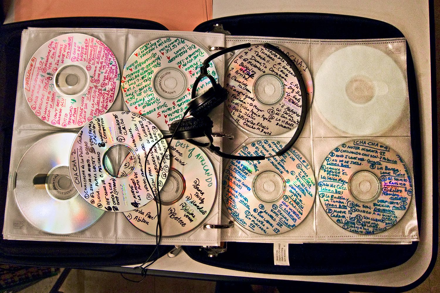 A salsa deejay's handmade music CDs