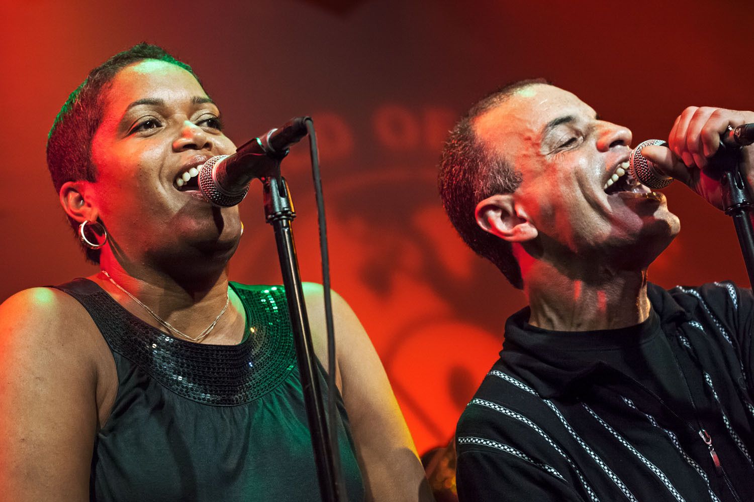Cita Rodriguez and Frankie Vazquez, lead singers with the Mambo Legends