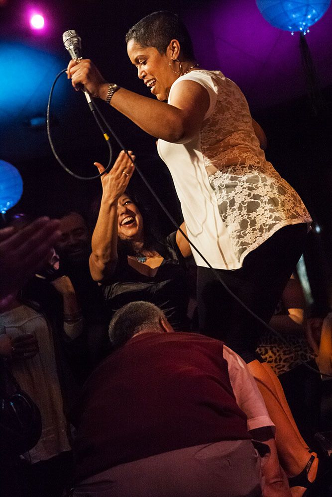 Cita Rodriguez, singer with the Mambo Legends, at SOBs, NYC