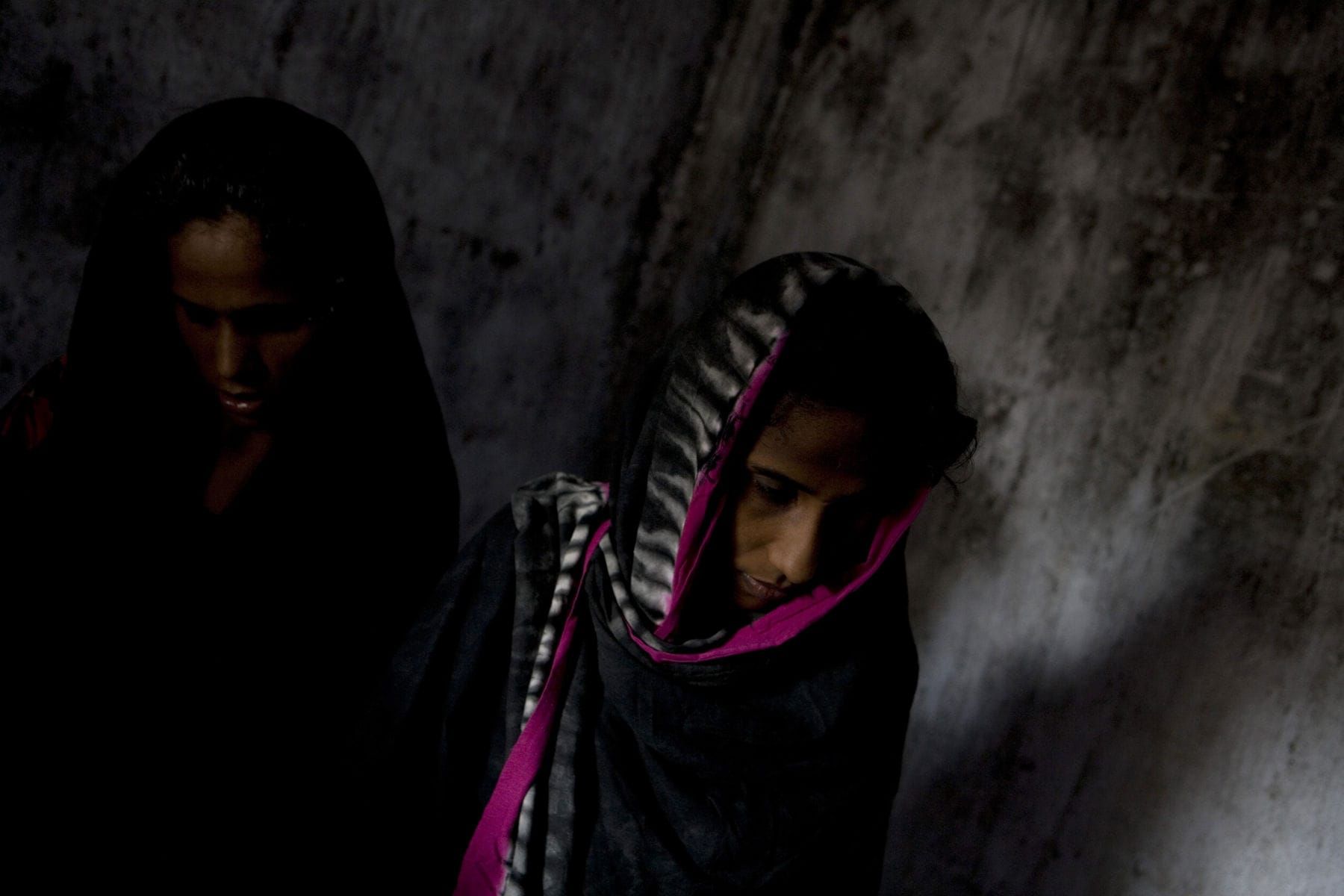 Two muslim girls in hiding in Sri Lanka.