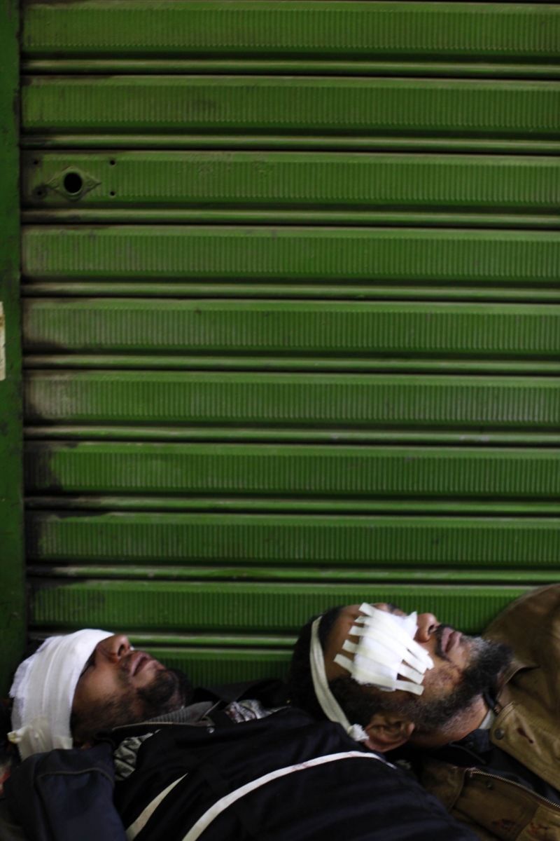 Wounded anti Mubarak Protestors in Cairo, Egypt. 