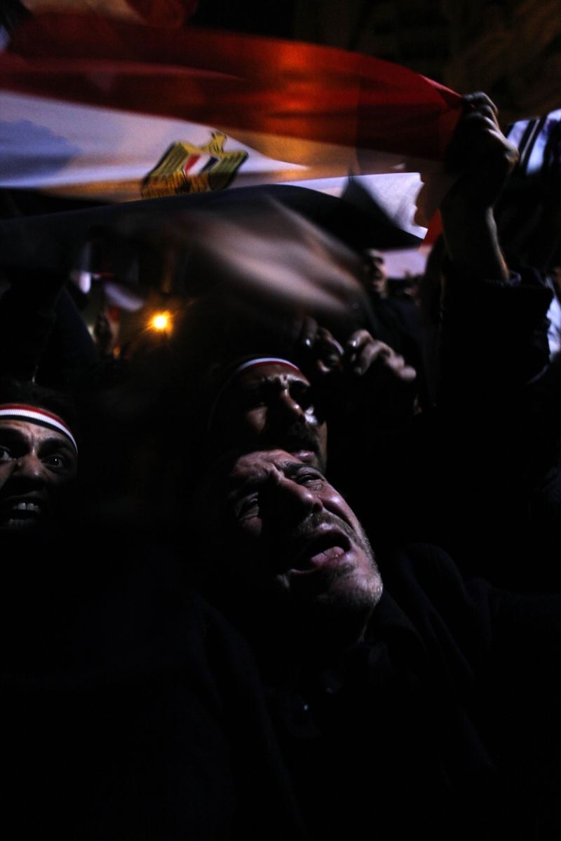 Anti Mubarak Protestors in Cairo, Egypt. 