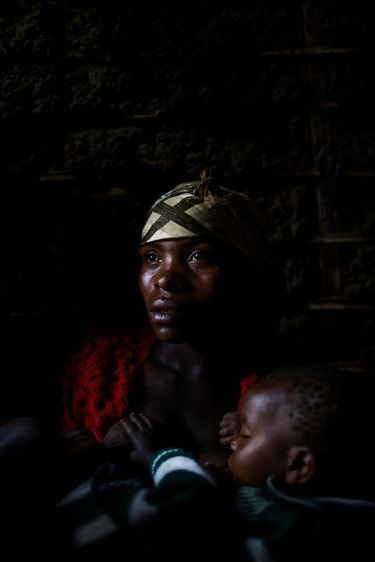 The Twarayisenze family at home after being reunited through an ICRC tracing program. 