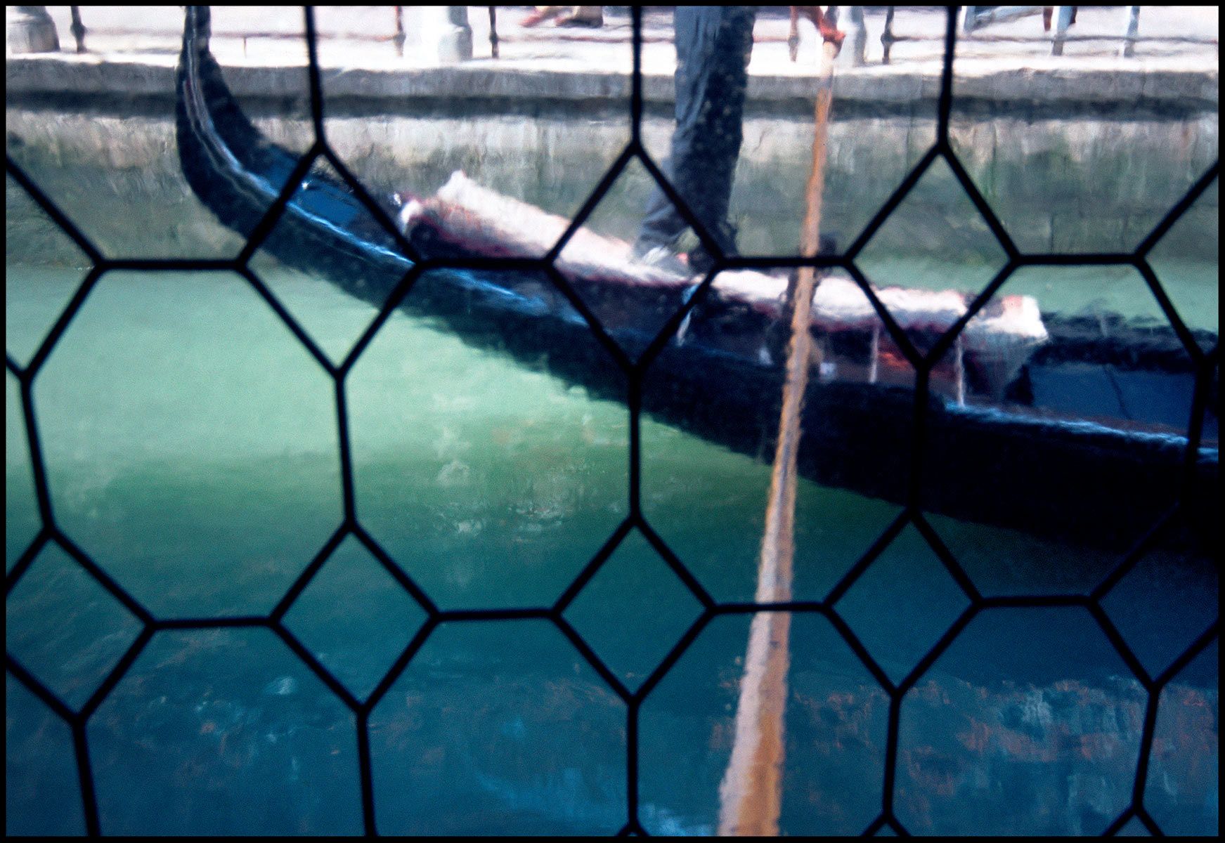 Gondola Through a windowdiptych, Venice, 2000