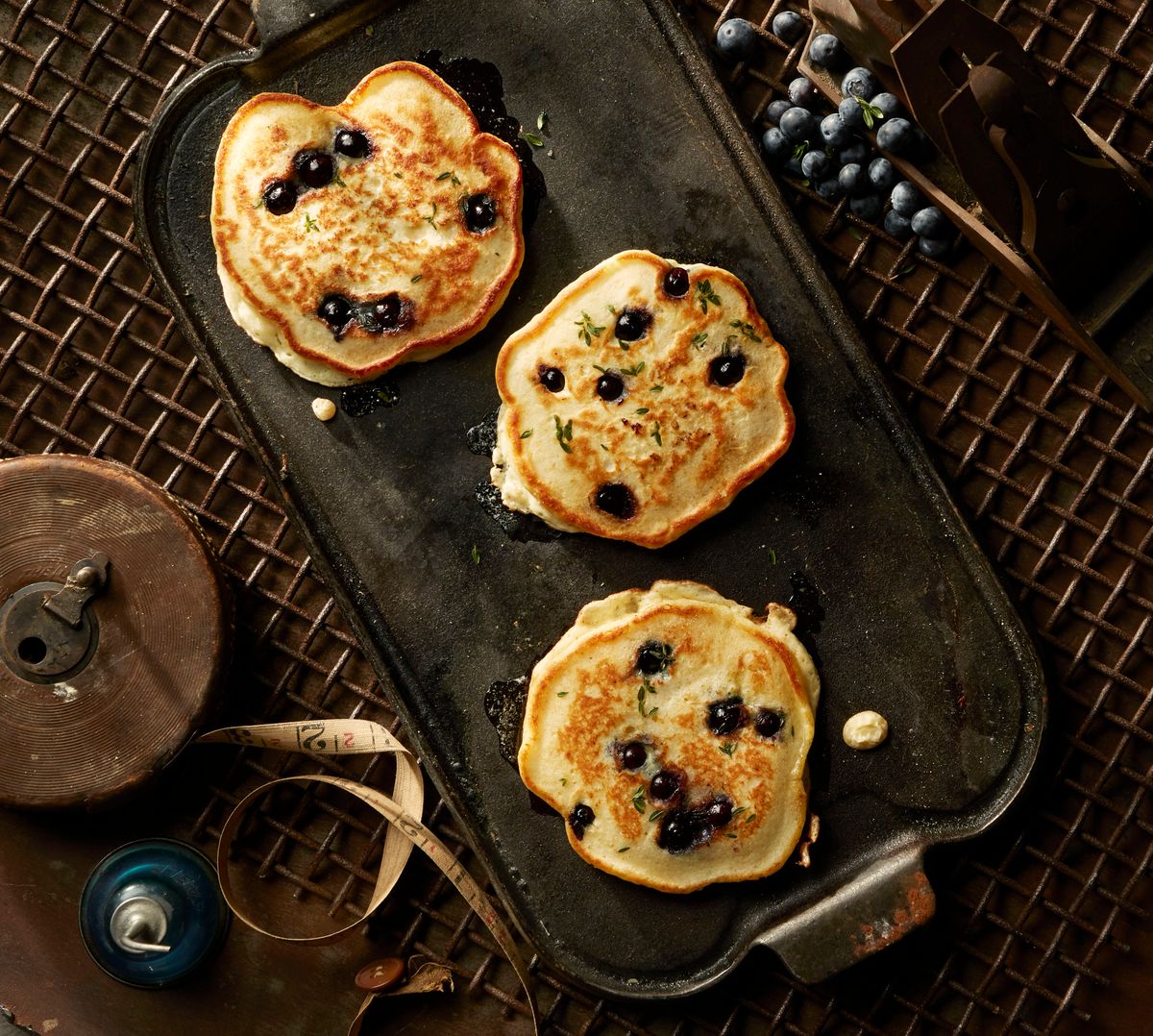lisa bishop food stylist- blueberry thyme griddle cakes