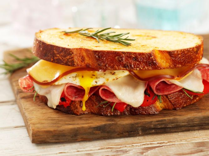 lisa bishop food stylist- egg, salami and cheese sammie